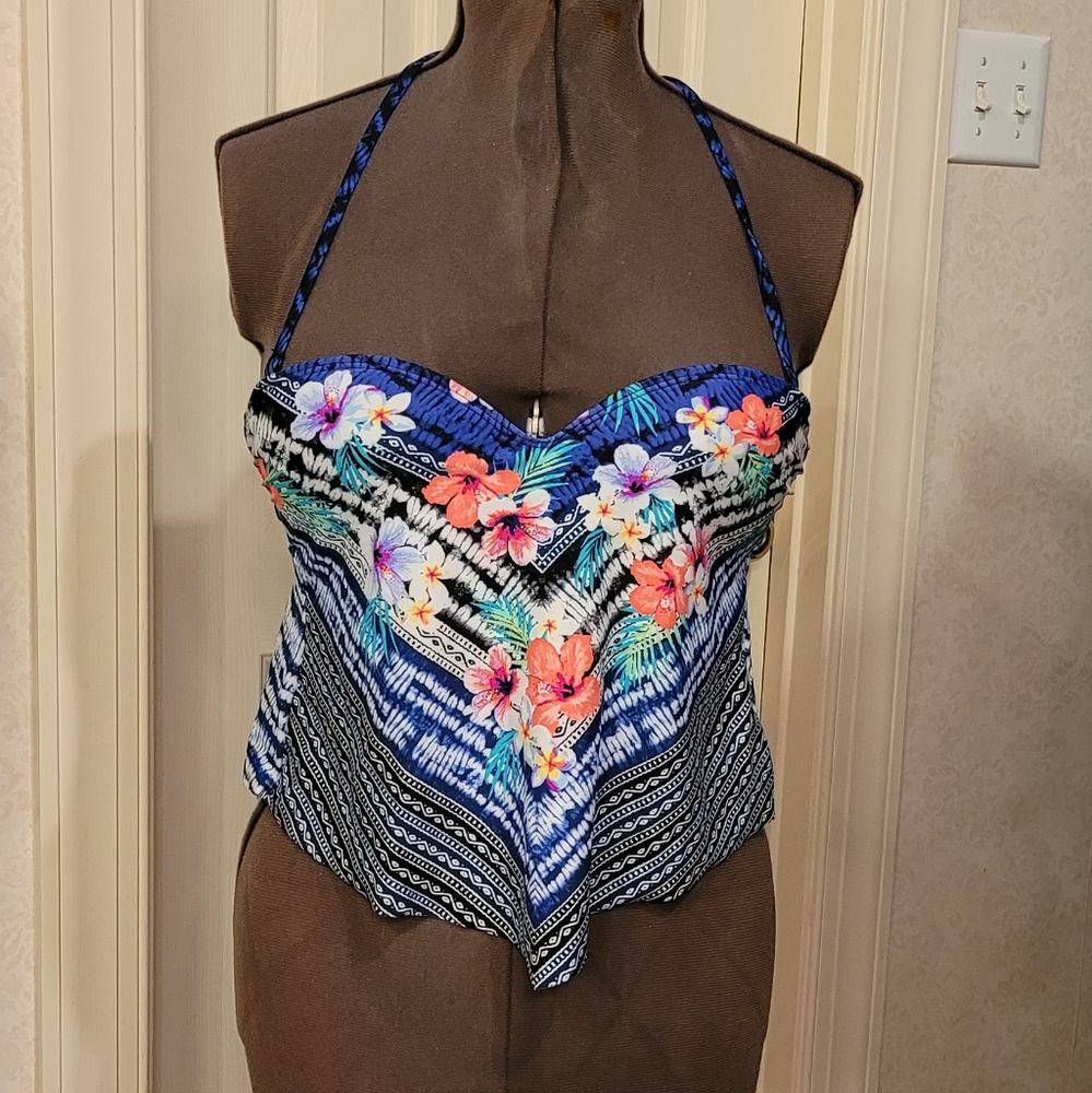 Ocean Pacific Floral Tankini Swim Top